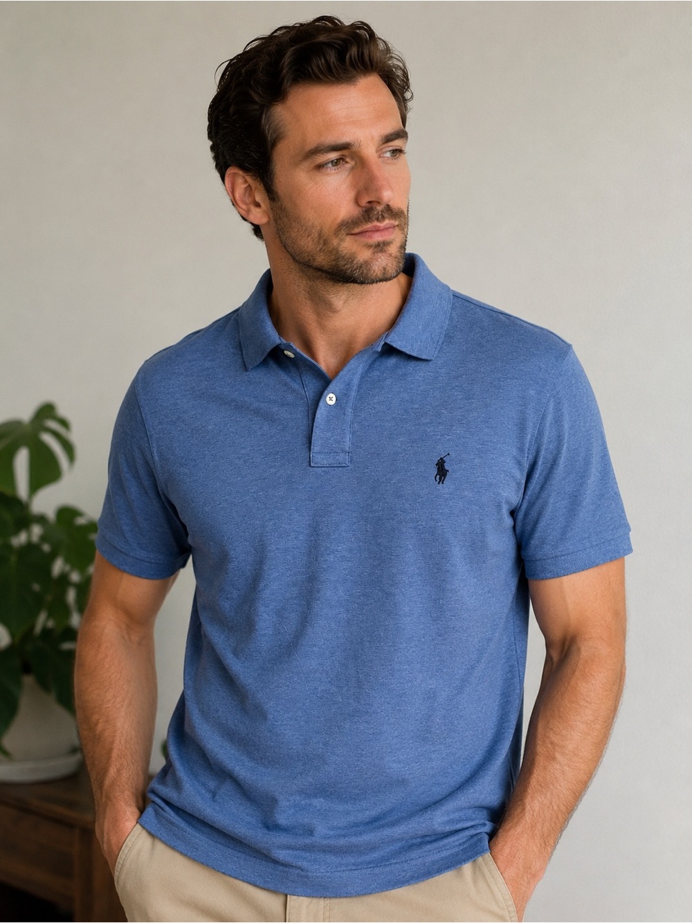 Polo Ralph Lauren Soft Cotton Polo Shirt Blue Large Classic Fit